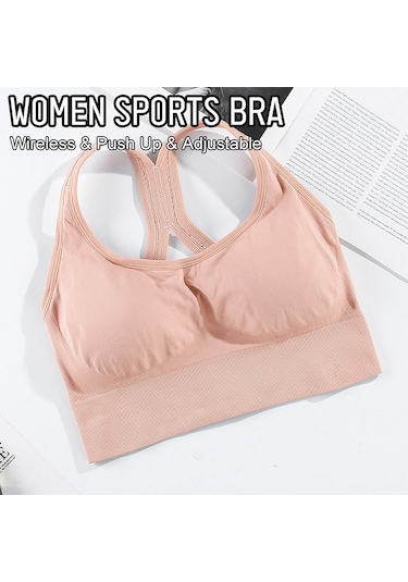 Jeemson Kadınlar İçin Nefes Alabilen Spor Sütyeni - Şok Emici, Ayarlanabilir, Çıkarılabilir Pedli, Yoga Ve Koşu İçin Sarı