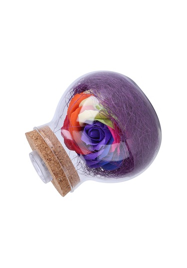 Xiyyadms Mor Rgb Led Işıklı Evrençi Gül Bardak, Uzaktan Kumandalı 13 Renkli Dekoratif Hediyelik Aşk Simgesi Mor