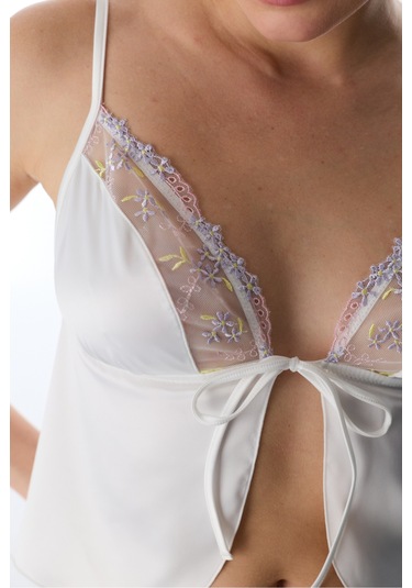 Penti Kırık Beyaz Broderie Saten Bralet