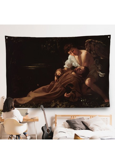 Caravaggio - Saint Francis Of Assisi İn Ecstasy Duvar Örtüsü-7123