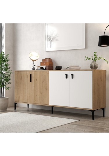 4003 Neva Konsol 180 Cm Sepet - Beyaz Tv Ünitesi - Yemek Odası - Kahve Köşesi Sepet