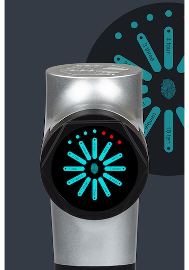 Thomax Masaj Tabancası 10 Başlıklı Profesyonel Masaj Aleti Gümüş