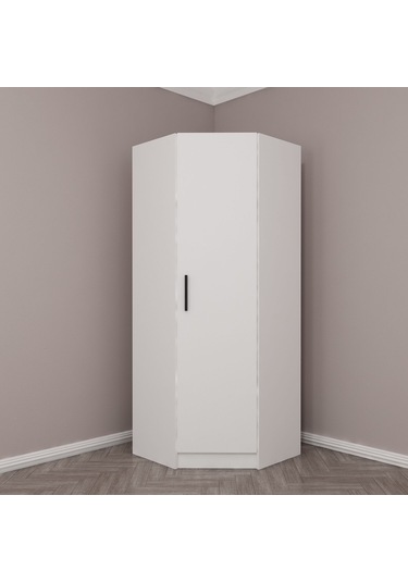 Kale Tek Kapaklı Köşe Zincir Dolap Beyaz - 210cm Beyaz