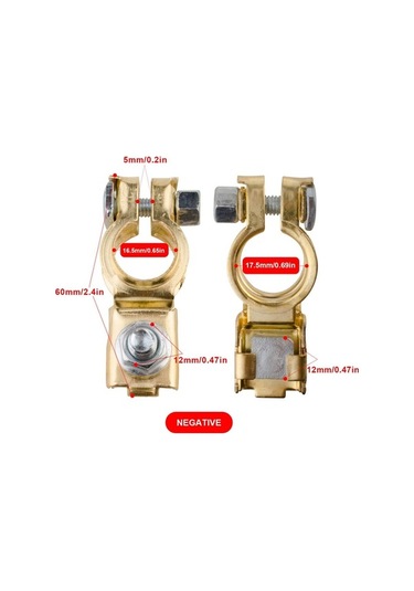 Novahub Kırmızı-siyah Saf Bakır Akü Klemensi, 500a 1 Çift, Yalıtımlı Kablo Başlığı