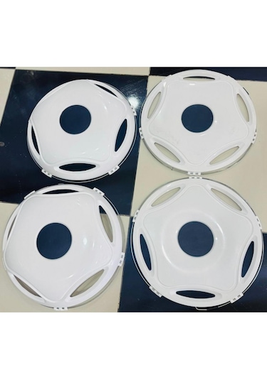 17,5& 39 & 39 İnç Plastik Beyaz Jant Kapağı 4 Adet Ön-arka Model