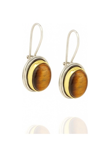 Sarma Serisi Kaplangözü Taşlı El İşi Kadın Otantik Gümüş Küpe Gümüş