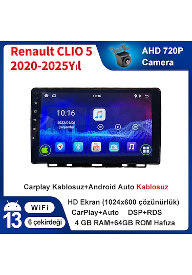 Renault Clıo 5 2020-2025yıl 4gb Ram 64gb Rom Carplay Multimedya N