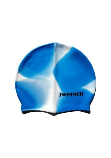 Babyfun Çocuklar İçin Silikon Yüzme Şapkası 99215000 Beyaz-mavi