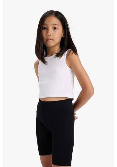 Defacto Kız Çocuk Biker Penye 2li Tayt B7616a825smbk81 SiYAH