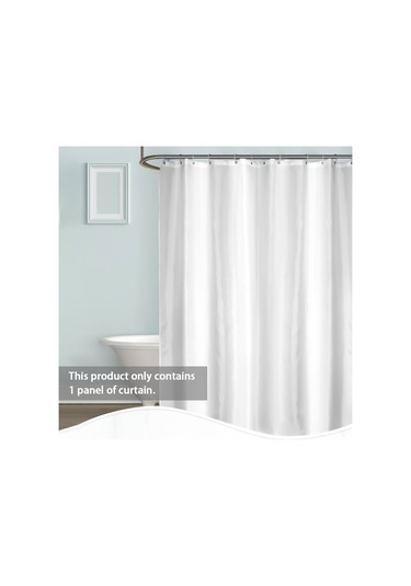 Youmex Beyaz 180x220 Cm Kalın Poliester Banyo Perdesi - Su Geçirmez, Mozaik Önleyici, 12 Adet Kanca İle Tam Set Beyaz
