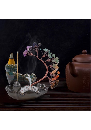 Dofolink Seramik Akıntı Kendi, Manzaralı Suş Efekti Koku Dağıtıcı, Stres Azaltıcı, Ev Ofis Yoga Odası İçin Aromatik Küllü Tütsü Tutucu