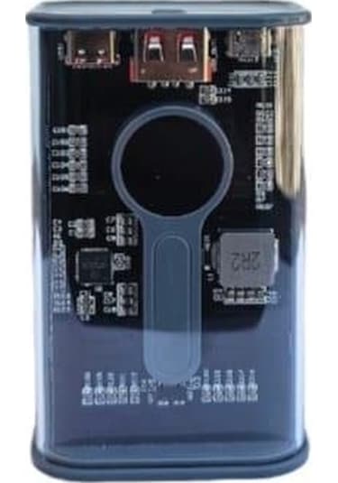 22.5w Pd Hizli 10000 Mah Digital Şeffaf Tasarimli Powerbank Gri
