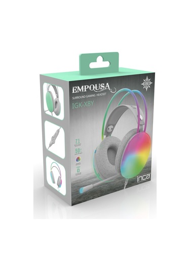 Inca LGK-X8Y 7.1 Surround Rgb Led Gamin Kablolu Kulaküstü Kulaklık