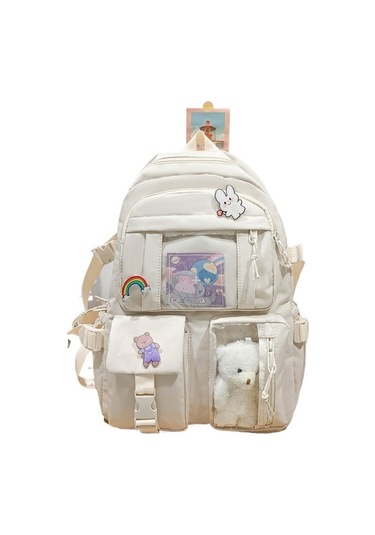 Gençler İçin Şık Ve Konforlu Sırt Çantaları, Ortaokul Ve Lise Öğrencilerine Özel Tasarım, Dayanıklı Ve Ergonomik Okul Çantası Modelleri Beyaz