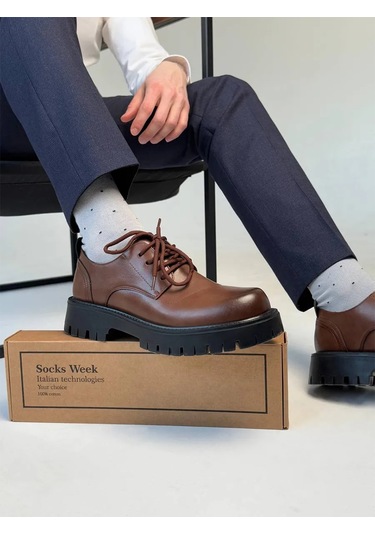 Socks Week Yüksek Çoraplar 7 Çiftlik Set Hediye Paketinde 313904227 Gri