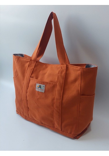 Venedik Büyük Boy Günlük - Plaj - Kamp - Anne/bebek Çanta Kiremit