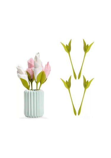 Geeroyoo Ev Dekorasyonu İçin Pratik Ve Dayanıklı 4'lü Gül Şekilli Peçete Tutucu Seti, Kolay Kullanım Ve Şık Sunum. Diğer