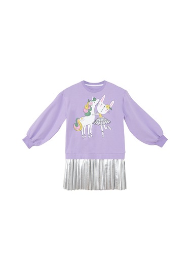 Denokids Mshb&g Balerin Unicorn Kız Çocuk Pileli Elbise Çok Renkli