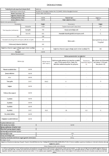 Arçelik 570357 MB 357 LT No-Frost Çift Kapılı Buzdolabı