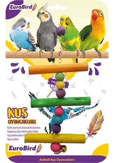 Eurobird  Kuş  Oyuncağı  Renkli  Üçlü  Tahta  Merdiven
