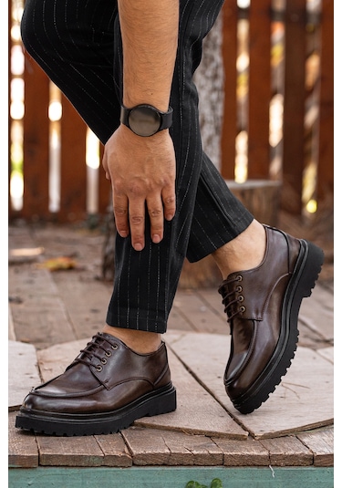 D0181 Günlük Ortopedik Erkek Klasik Ayakkabı Kahverengi