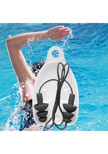 Homyl İş Uyku Konseri Için Taşıma Kutulu Yüzme Kulak Siyah