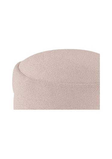 Gazzini Furniture Diana Slim Line Luxury Puf Havlu Kumaş Silindir Makyaj Masası Pufu Krem