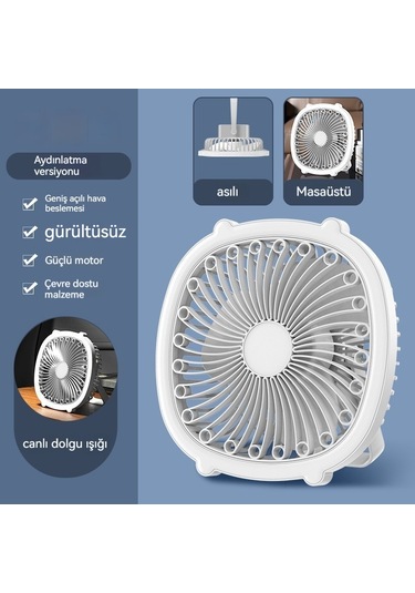 Usb Masaüstü Fanı Şarj Edilebilir Döngü Yüksek Rüzgar Fanı 000-beyaz