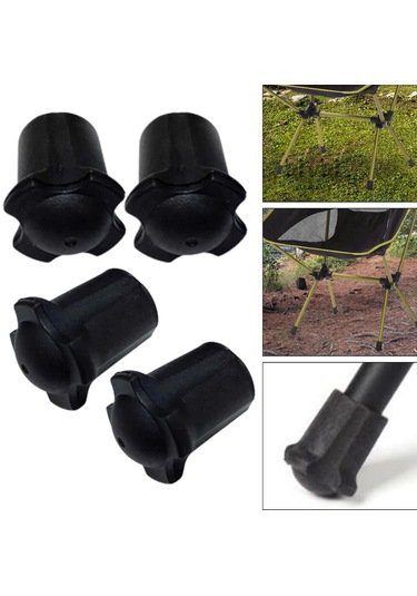 Homyl 4 Adet Sandalye Bacak Ucu Kapakları Kauçuk İç-çap-13mm Siyah