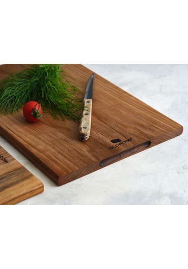 Hıcowood Doğal Ceviz Kesme Sunum Tahtası 3'lü Set -Lazerle İsim/Söz Yazılır