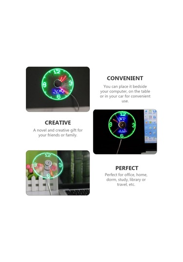 1pc Usb Aydınlık Fan Klima Fanı Usb Powered Fan Usb Masa Fanı