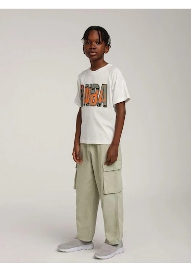 Escabel Erkek Çocuk Pamuklu Baskılı Tshirt-15604 Beyaz
