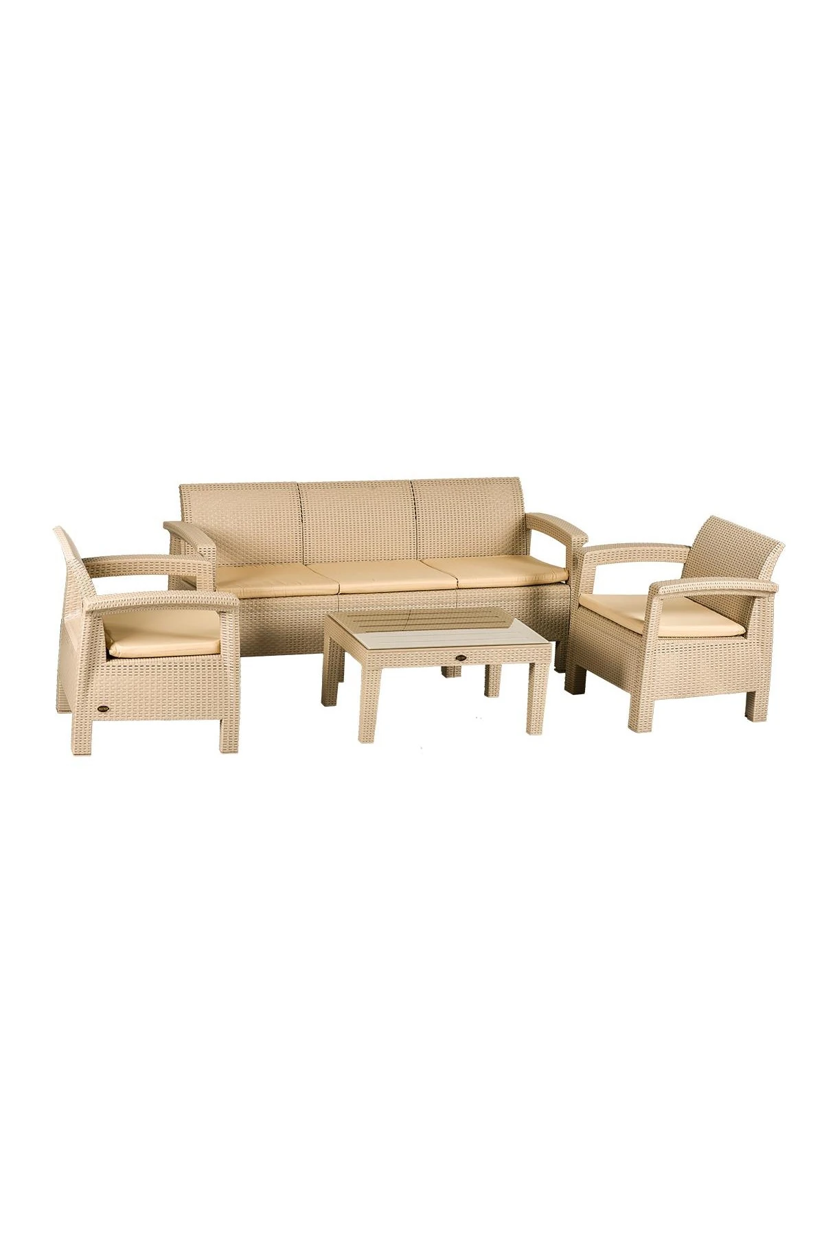 Holiday Amazon Üçlü Balkon Oturma Grubu Cappuccino