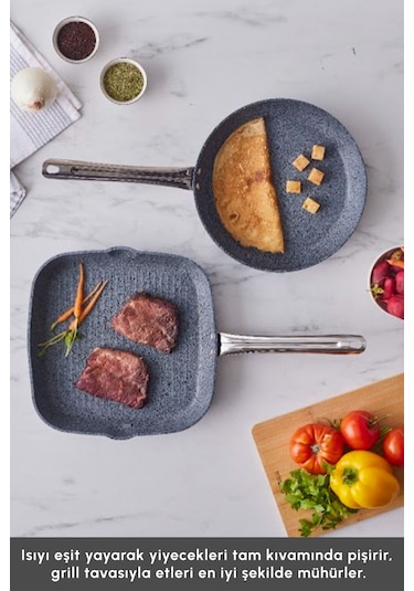 Karaca  Biogranit Monet 2 Parça Tava Grill Set Siyah