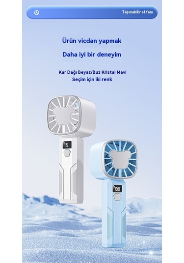 Lyon Usbşarj El Tipi Küçük Fan Beyaz