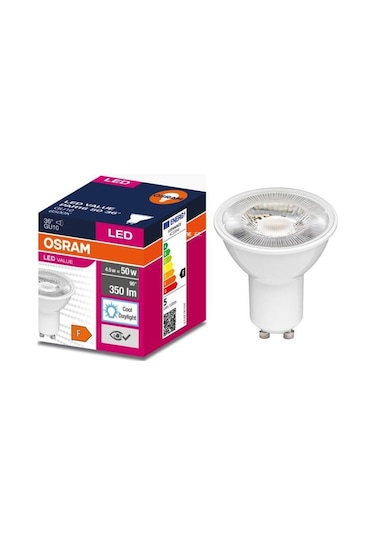 Osram Ledvalue 4,5w 50w Par16 Gu10 Spot Ampul 6500k Beyaz - 3 Adet Çanak Lamba