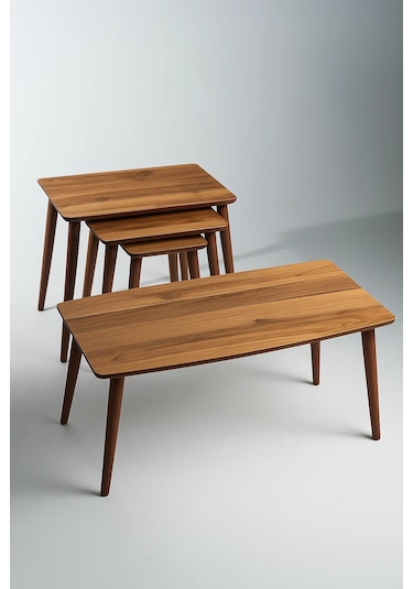 İstanbul Orta Sehpa Ve 3'lü Zigon Sehpa Seti Ahşap/urartu