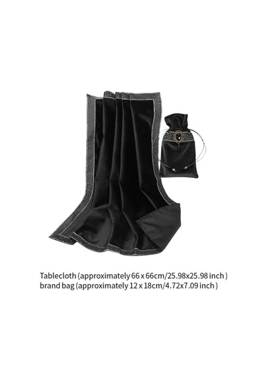 Homyl Sihirbazlar Için Masa Oyunu Aksesuarları Bez Seti Tarots Siyah