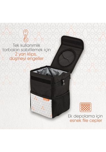 Gezenbebe Araba İçin Çöp Çantası Siyah