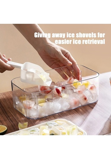 Besthome1 32 Adet Buz Kübük Molds, Basma Kapağı, Kolay Çıkarma, Ev & Ofis Pratik Buz Depolama Çok Renkli