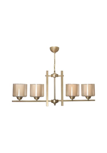 Pierro Salon - Mutfak - Yatak Odası Eskitme Metal Yemek Masası Sıralı Çift Camlı 4 Lü Avize Diğer