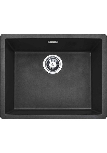 Atlante Tek Gözlü Alttan Yapıştırma Siyah Granit Eviye 55x44.5 Cm Siyah