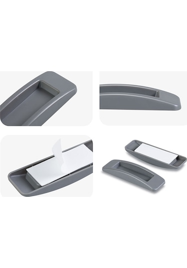 Xindoker Gri Abs Cam Kapı/pencere Yardımcı Çekmecesi - Zıplayıcı Tasarım, Zorlama Azaltıcı, Delme Yok, 2 Adet - Dayanıklı, Kolay Kurulum