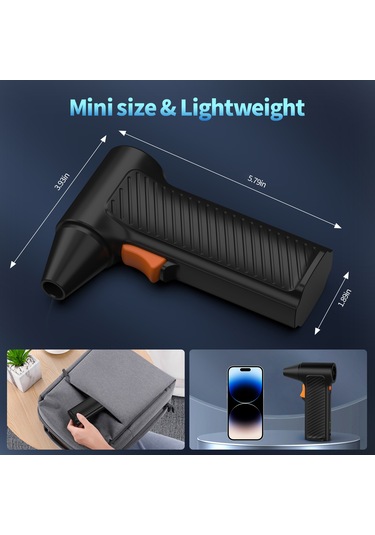 Vkemall 110000 Rpm Şarj Edilebilir Endüstriyel Üfleyici, 2600mah Pil, Type-c, Çok Amaçlı Temizlik Aracı