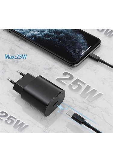 /nn/25w, Samsung Hızlı Şarj Adaptörü Ve Usb-c Kablosuyla Uyumludur 2m, 1 Paket 1 Paket Samsung 25w Siyah 1-p