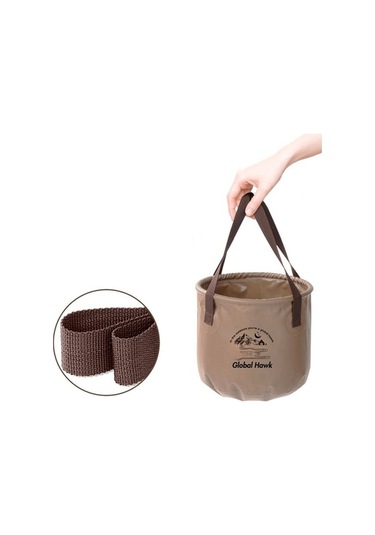 Prestigegoods 10l Katlanabilir Piknik Kamp Yiyecek Çantası Pvc Haki Halin At6658-10 Haki