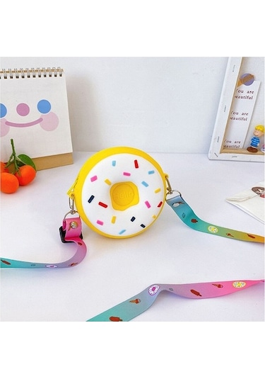 Relaxed Çörek Çocuk Çantası Sevimli Çocuk Sikke Çanta Vahşi Erkek Ve Kız Messenger Çanta Silikon Çocuk Çantası-sarı Sarı