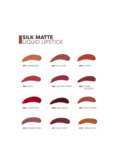 Flormar Kadife Dokulu Likit Mat Ruj - Silk Matte Liquid Lipstick - 008 DARK VIOLET - 8690604397372