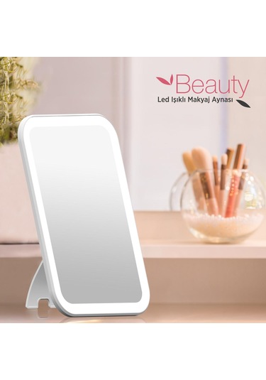 Polosmart Psc 20 Şarjlı Led Işıklı Makyaj Aynası Beyaz