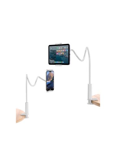 Juo 70 Cm Akrobat Esnek Tablet Ve Telefon Tutucu Stand Beyaz Beyaz